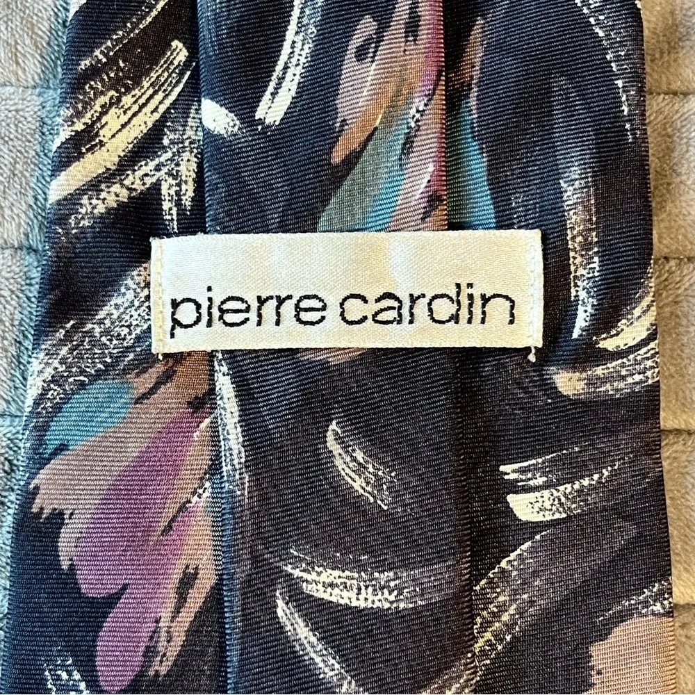 PIERRE CARDIN ~ Vintage Abstract Print Silk Tie ~ 3.7/8” Width  (90’s Era)